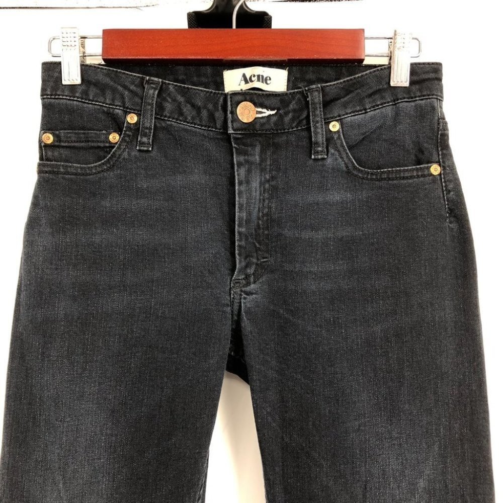 Acne Flex Basement Jeans Dark Indigo Blue Mid Rise Denim Skinny size 28 Tall - Picture 10 of 14